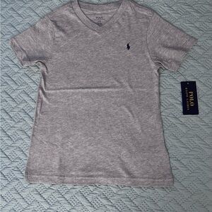 Polo by Ralph Lauren Kids Gray V-Neck Tee NWT